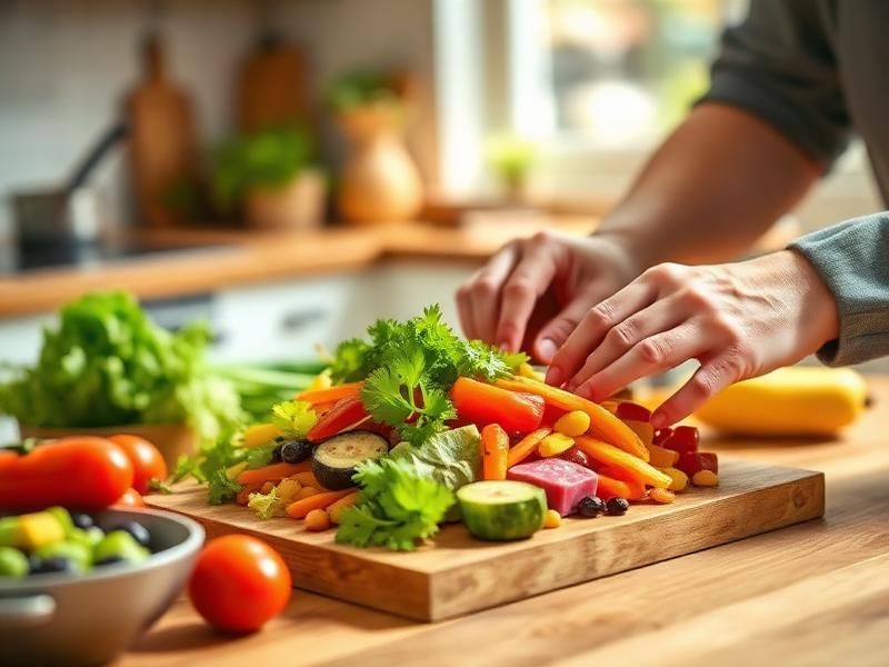 Preparación de una comida fresca y saludable